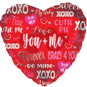 9" Airfill Only (Sticks Sold Separately) You & Me Forever Crazy Foil Balloon
