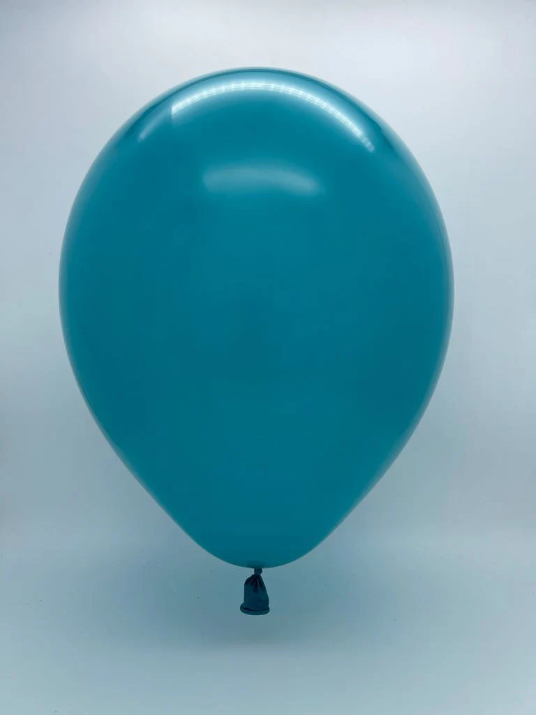 9" Deco Turquoise Decomex Latex Balloons (100 Per Bag) - Image 2