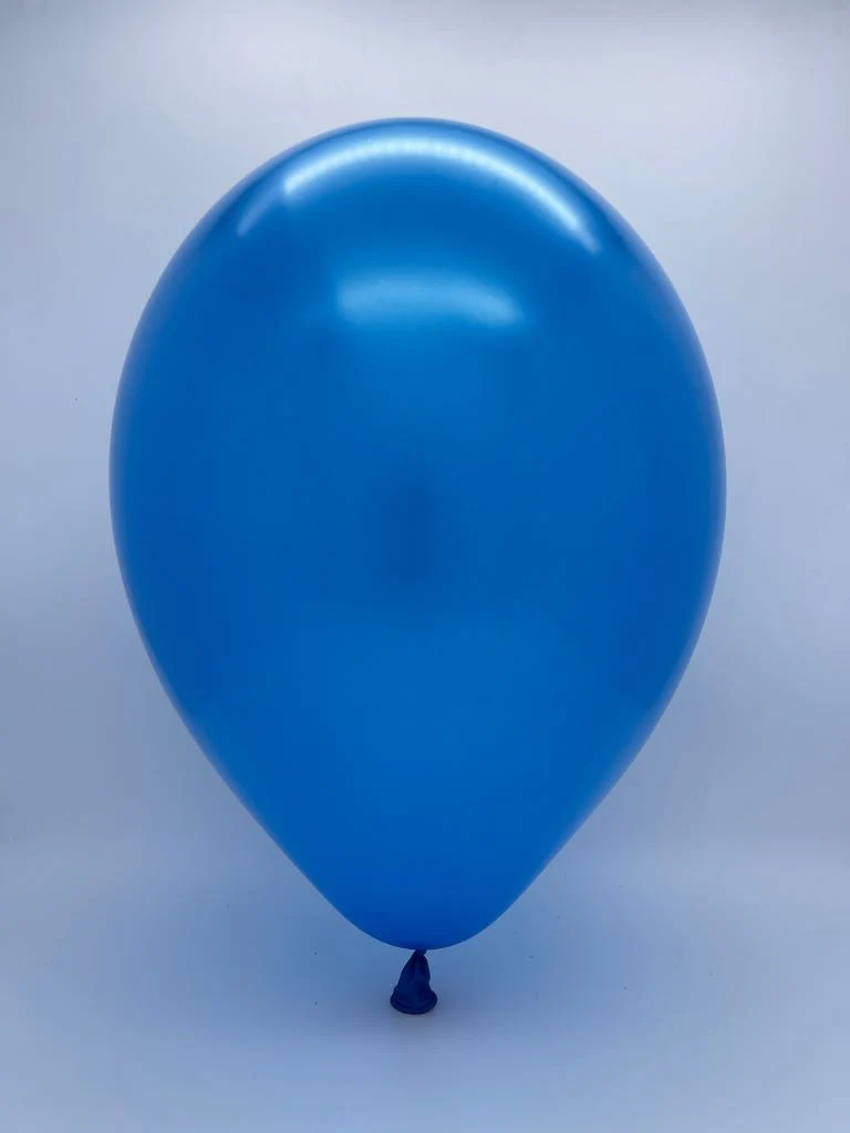 9" Metallic Blue Decomex Latex Balloons (100 Per Bag) - Image 2