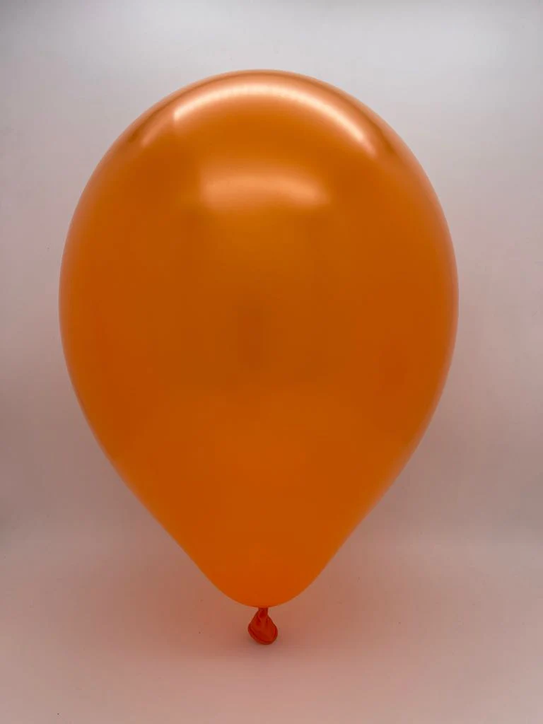 9" Metallic Orange Decomex Latex Balloons (100 Per Bag) - Image 2