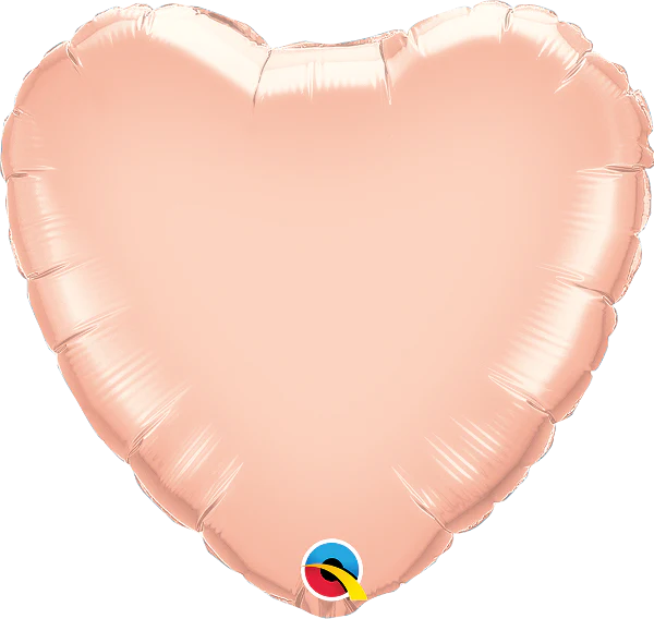 9" Pearl Rose Gold Solid Color Heart Airfill Only (Sticks Sold Separately) Balloon