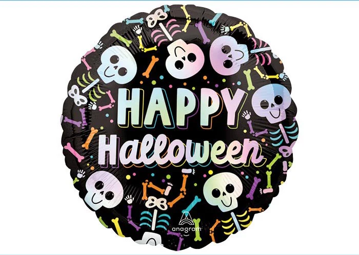 9" Airfill Only (Sticks Sold Separately) Bare Bones Halloween Foil Balloon