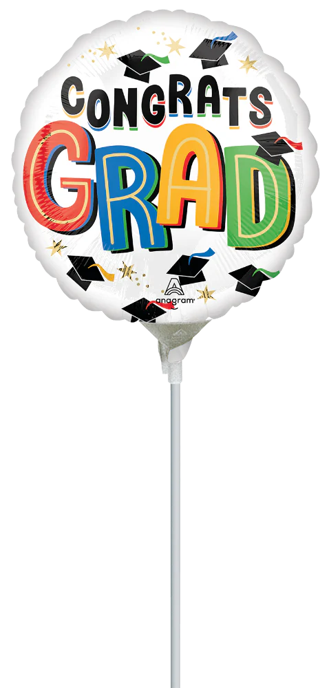 9" Airfill Only (Sticks Sold Separately) Bright Future Congrats Grad Foil Balloon