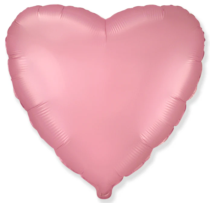 9" Airfill Only Mini Pastel Pink Heart Solid Color Foil Balloons Brand Flexmetal