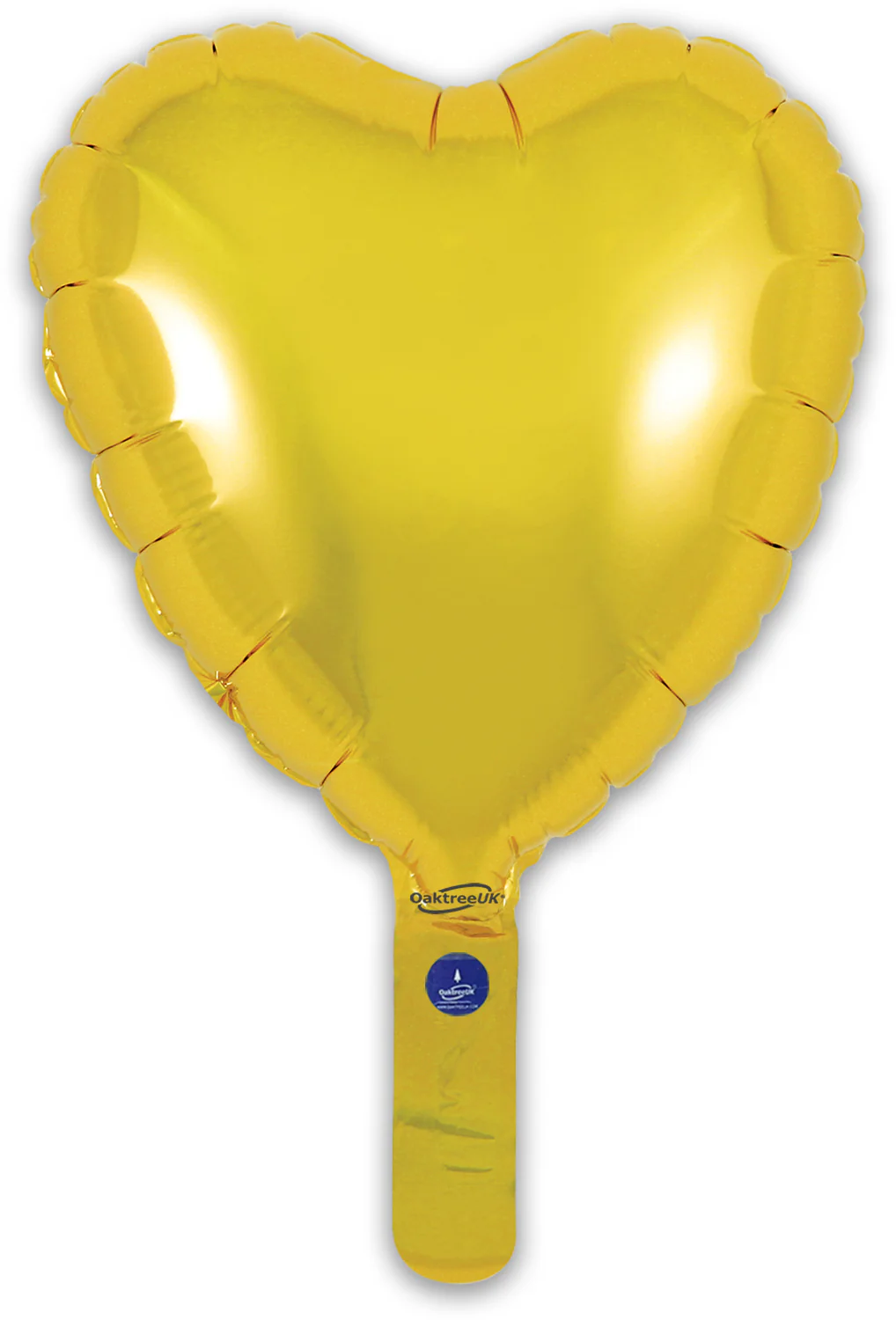 9" Airfill Only (With Self Sealing Valve) Gold Heart (5 Per Pack) Oaktree Brand Foil Balloon - Image 3
