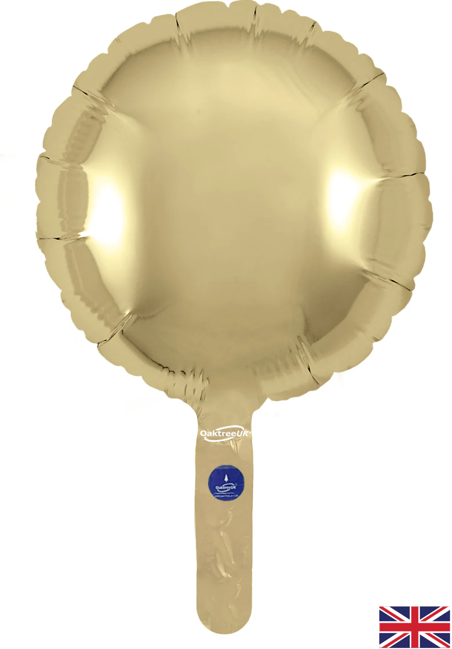 9" Airfill Only (With Self Sealing Valve) Gold Silk Round (5 Per Pack) Oaktree Brand Foil Balloon - Image 2