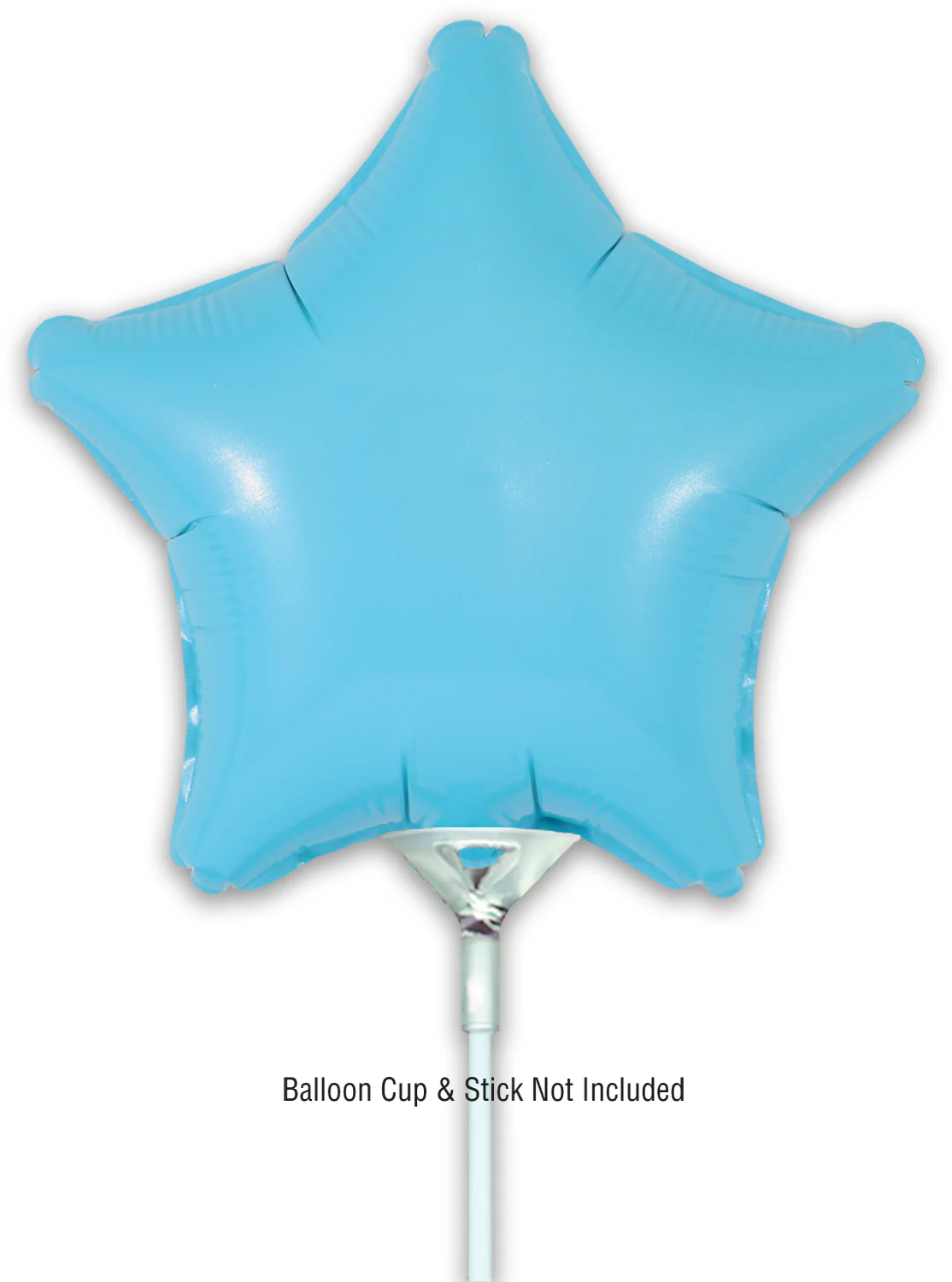 9" Airfill Only (With Self Sealing Valve) Matte Blue Star (5 Per Pack) Oaktree Brand Foil Balloon