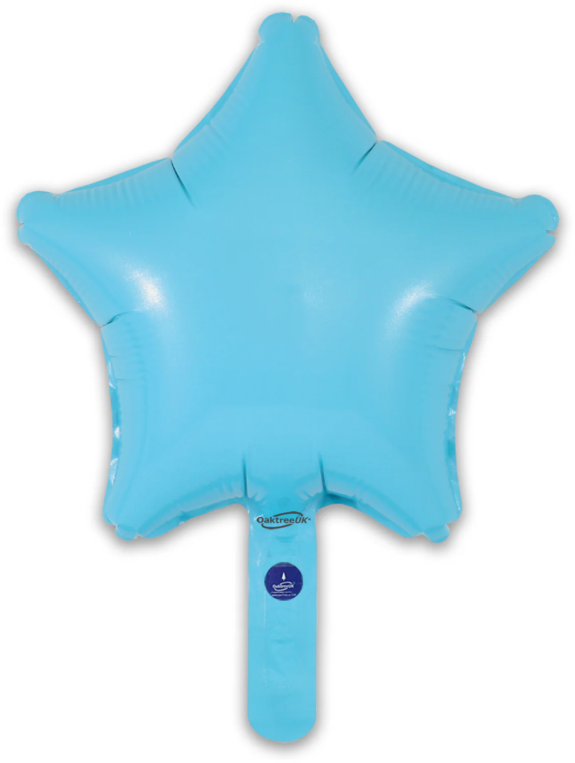 9" Airfill Only (With Self Sealing Valve) Matte Blue Star (5 Per Pack) Oaktree Brand Foil Balloon - Image 3