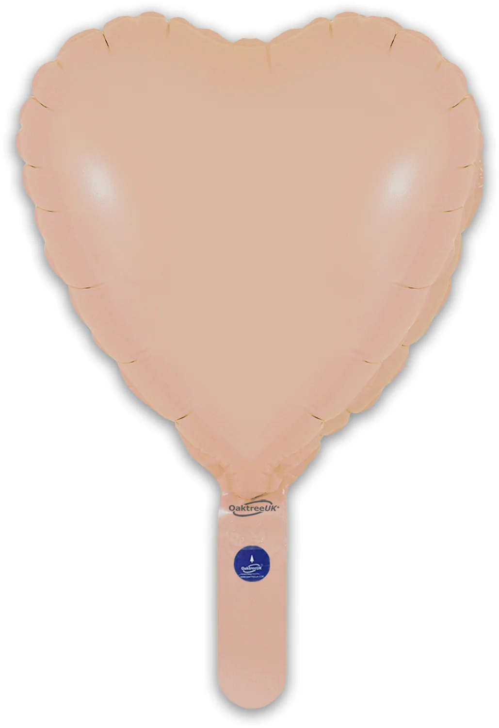 9" Airfill Only (With Self Sealing Valve) Matte Nude Heart (5 Per Pack) Oaktree Brand Foil Balloon - Image 3