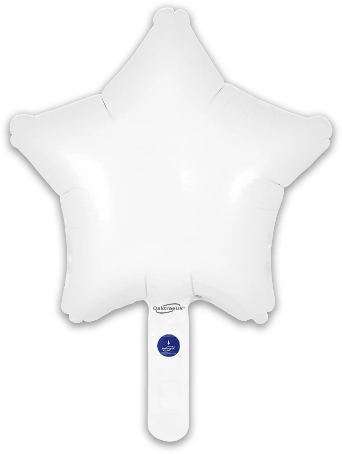 9" Airfill Only (With Self Sealing Valve) Matte White Star (5 Per Pack) Oaktree Brand Foil Balloon - Image 3