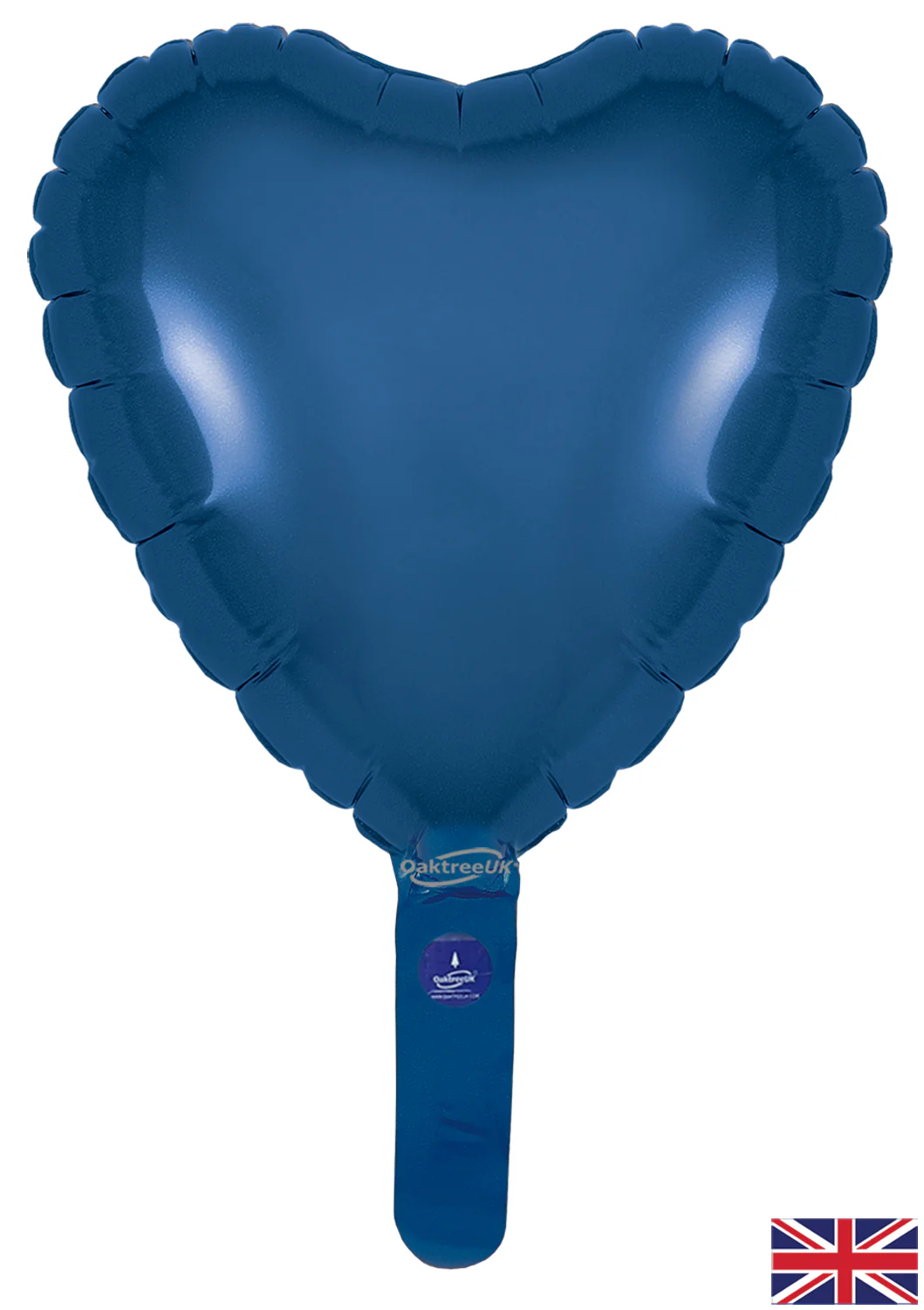 9" Airfill Only (With Self Sealing Valve) Navy Blue Heart (5 Per Pack) Oaktree Brand Foil Balloon - Image 3