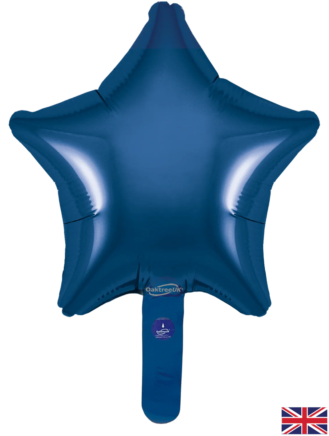 9" Airfill Only (With Self Sealing Valve) Navy Blue Star (5 Per Pack) Oaktree Brand Foil Balloon - Image 3