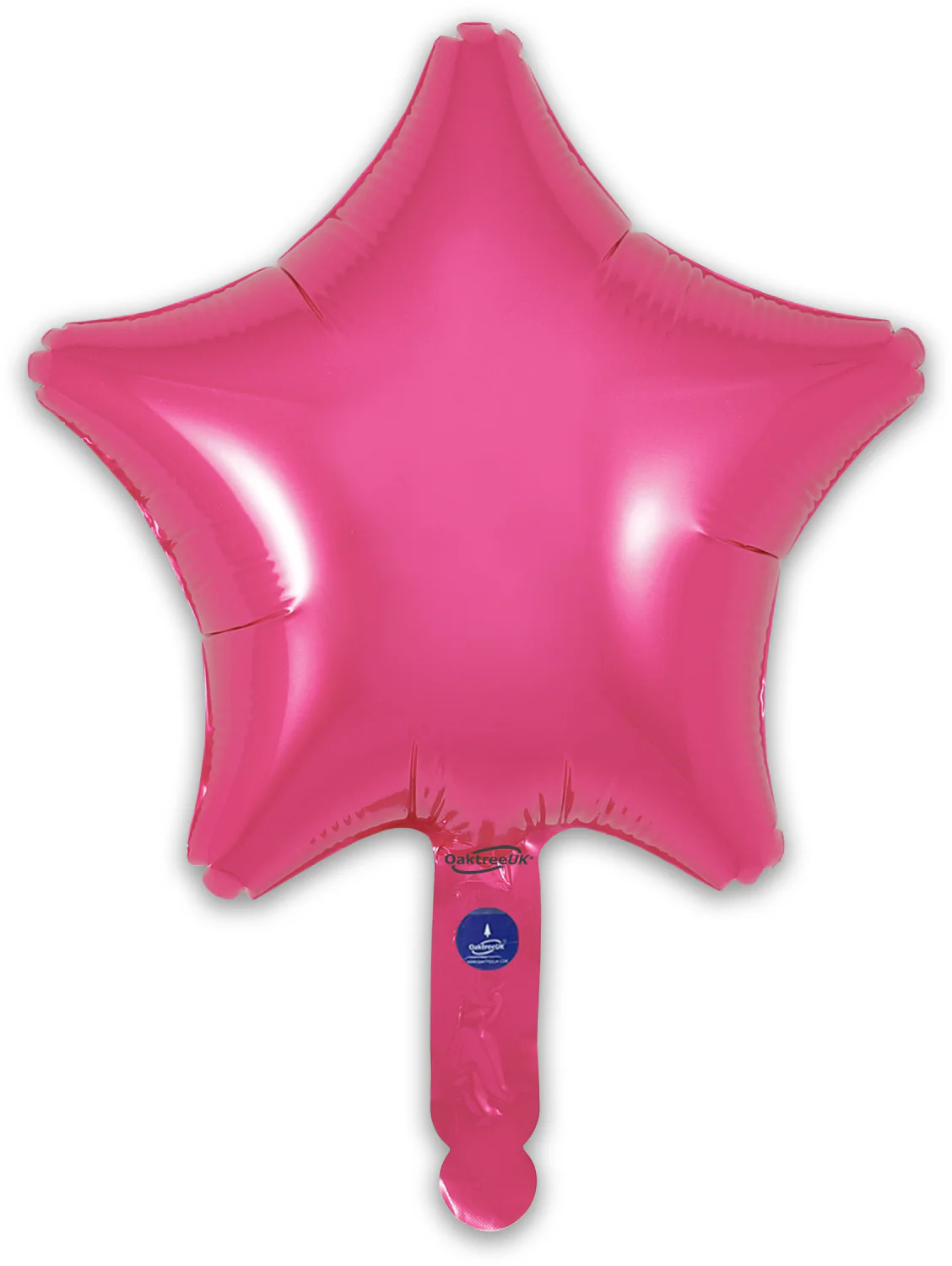 9" Airfill Only (With Self Sealing Valve) Pink Star (5 Per Pack) Oaktree Brand Foil Balloon - Image 3
