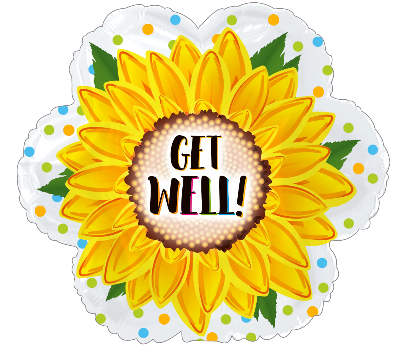 9" Get Well Sunflower Foil Balloon (Sticks Sold Separately)
