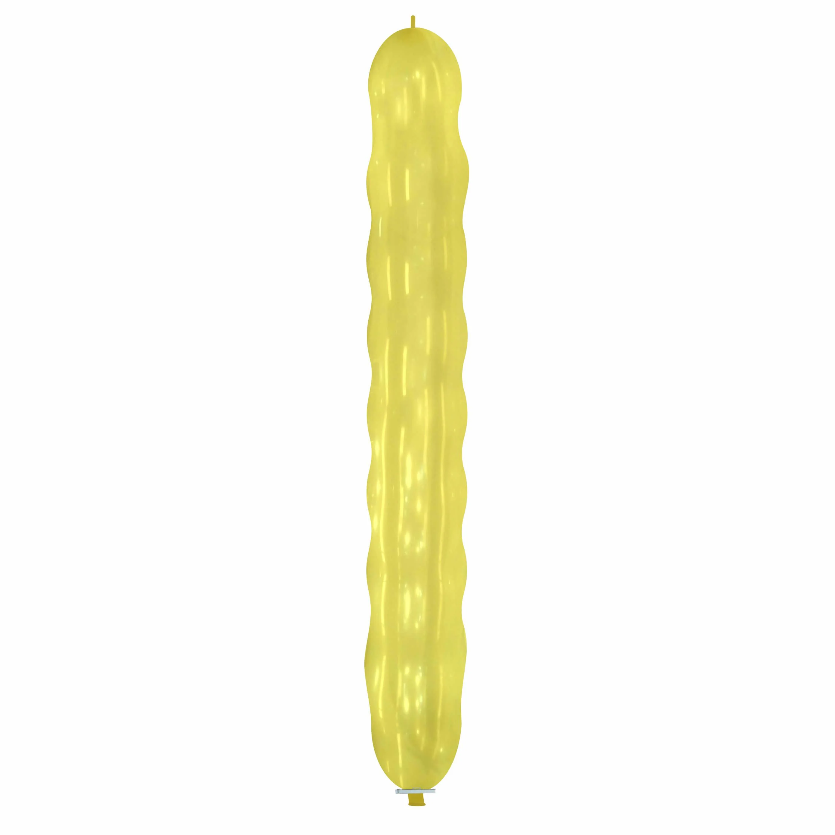 94" Spiral Cattex Brand Crystal Yellow Latex Balloons