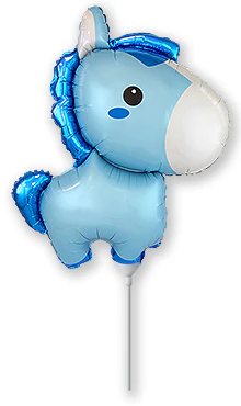 Airfill Only (Sticks Sold Separately) Baby Horse Blue Foil Balloon