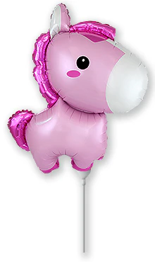 Airfill Only (Sticks Sold Separately) Baby Horse Pink Foil Balloon