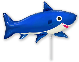 Airfill Only (Sticks Sold Separately) Foil Shaped Balloon Happy Shark Blue