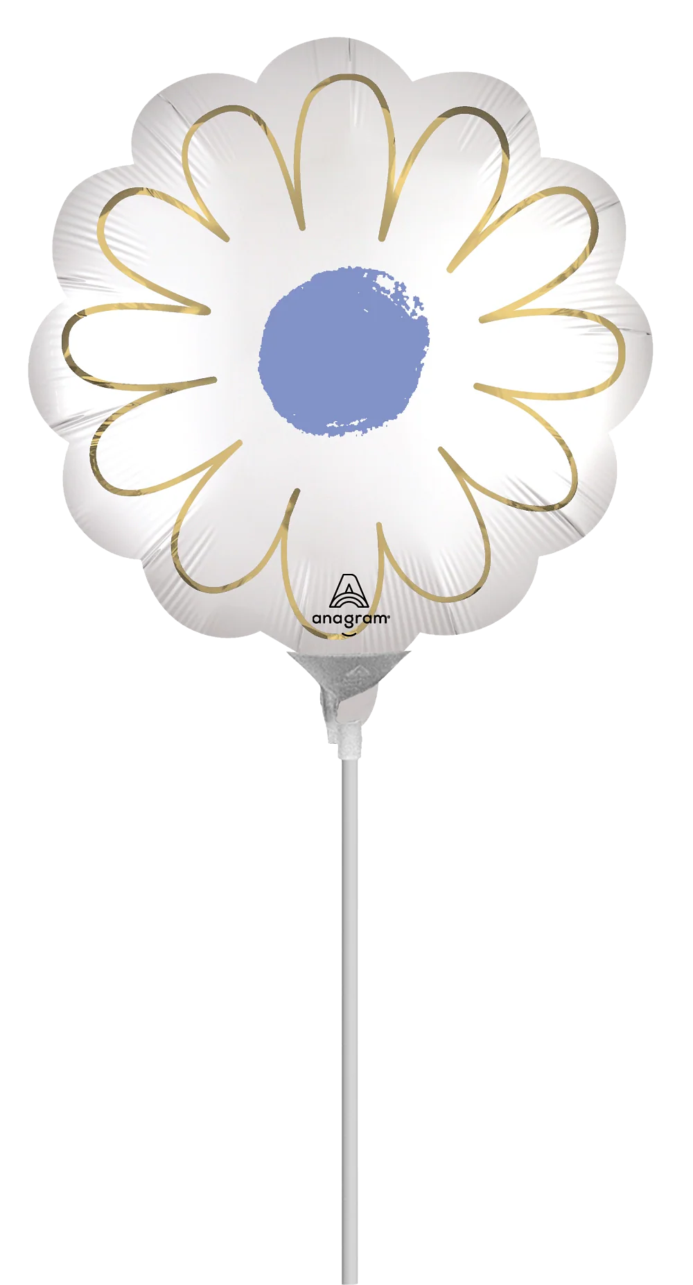 Airfill Only (Sticks Sold Separately) Mini Satin White Purple Daisy Foil Balloon