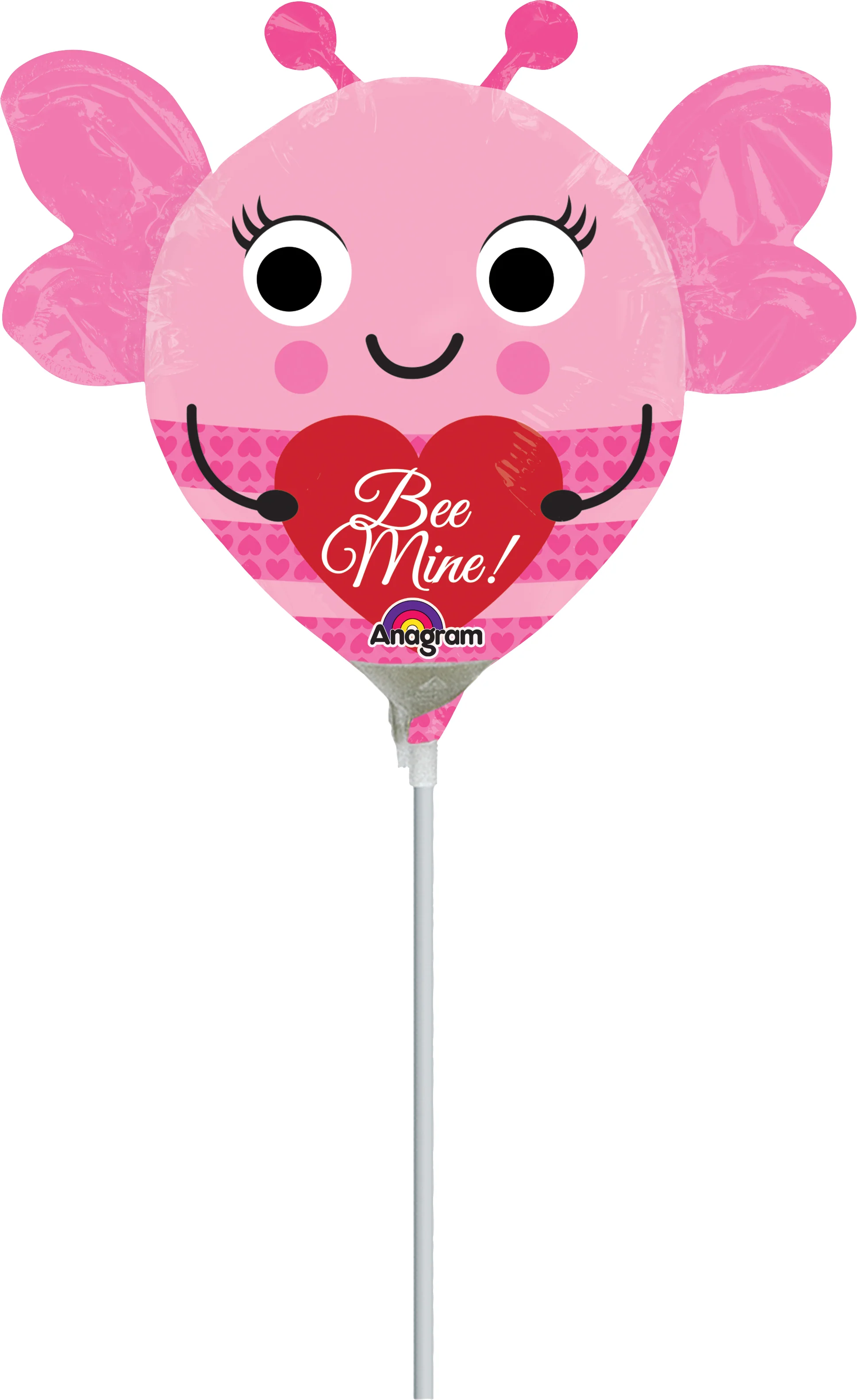Airfill Only (Sticks Sold Separately) Mini Shape Pink Easter Bunny Foil Balloon