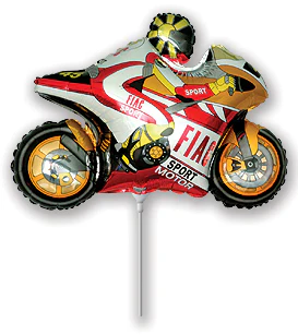 Airfill Only (Sticks Sold Separately) Orange Motorbike Balloon