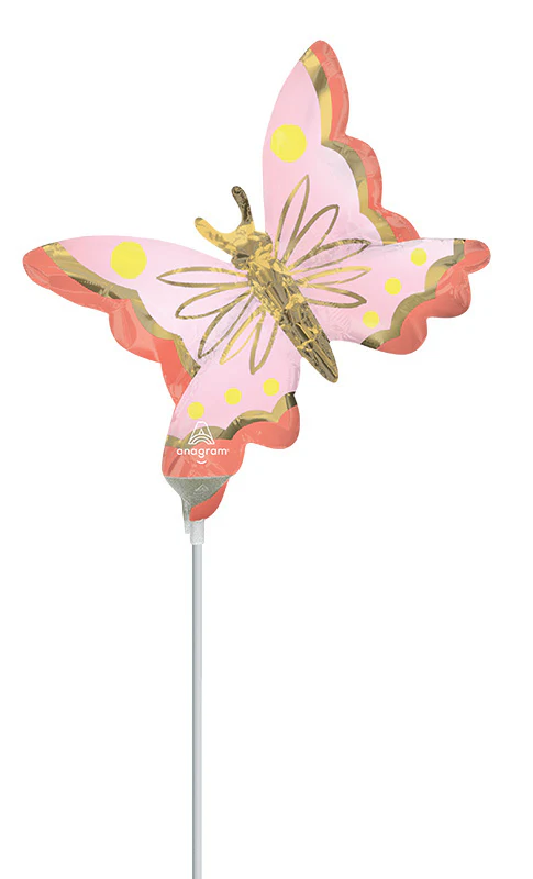 Airfill Only (Sticks Sold Separately) Soulful Blossoms Butterfly Foil Balloon