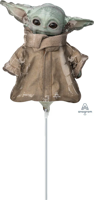 Airfill Only Yoda Star Wars Mandalorian Child Foil Balloon (Sticks Sold Separately)