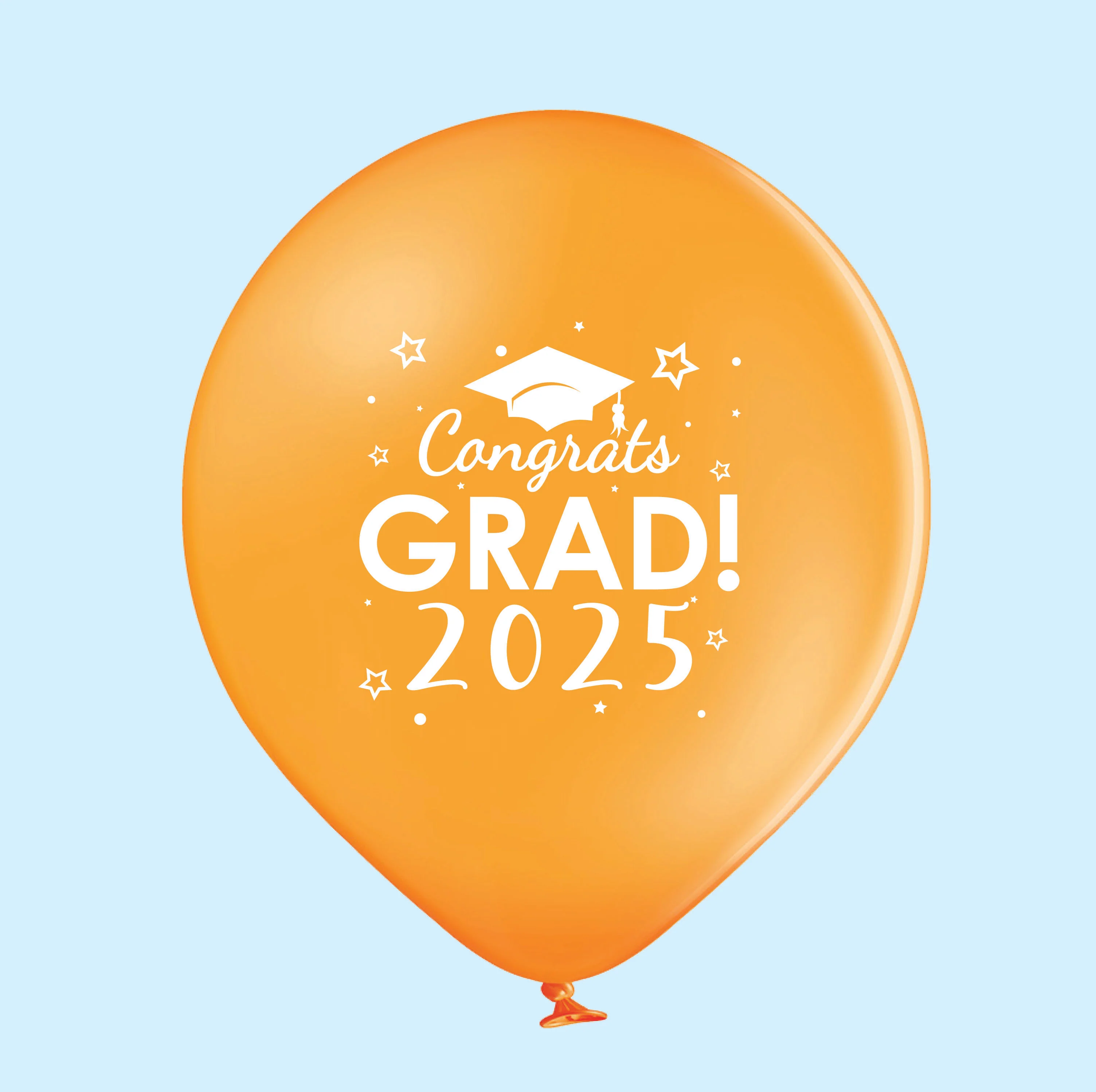 11" Congrats Grad 2025 Latex Balloons 25 Count Orange