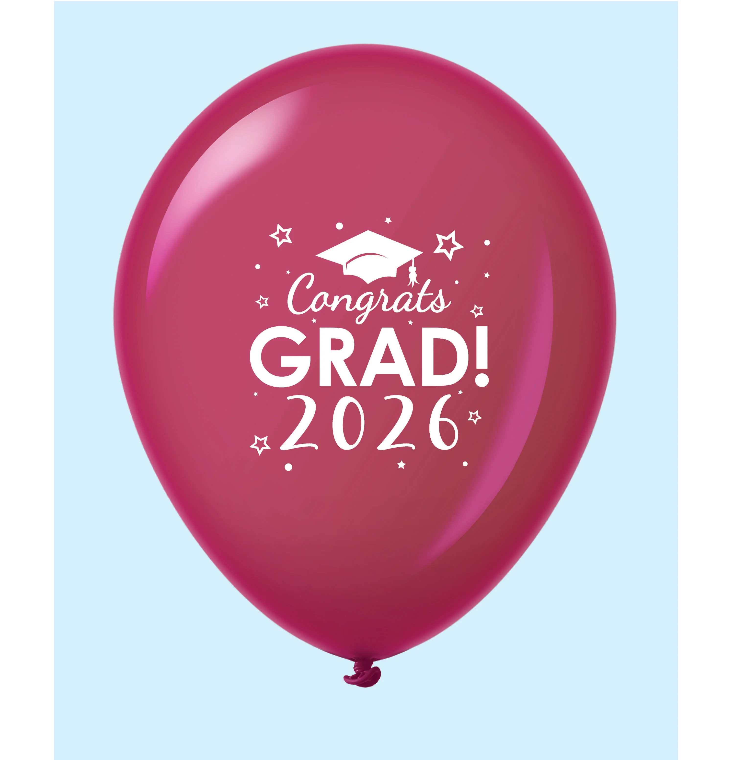 11" Congrats Grad 2026 Printed Latex Balloons 25 Count Burgundy