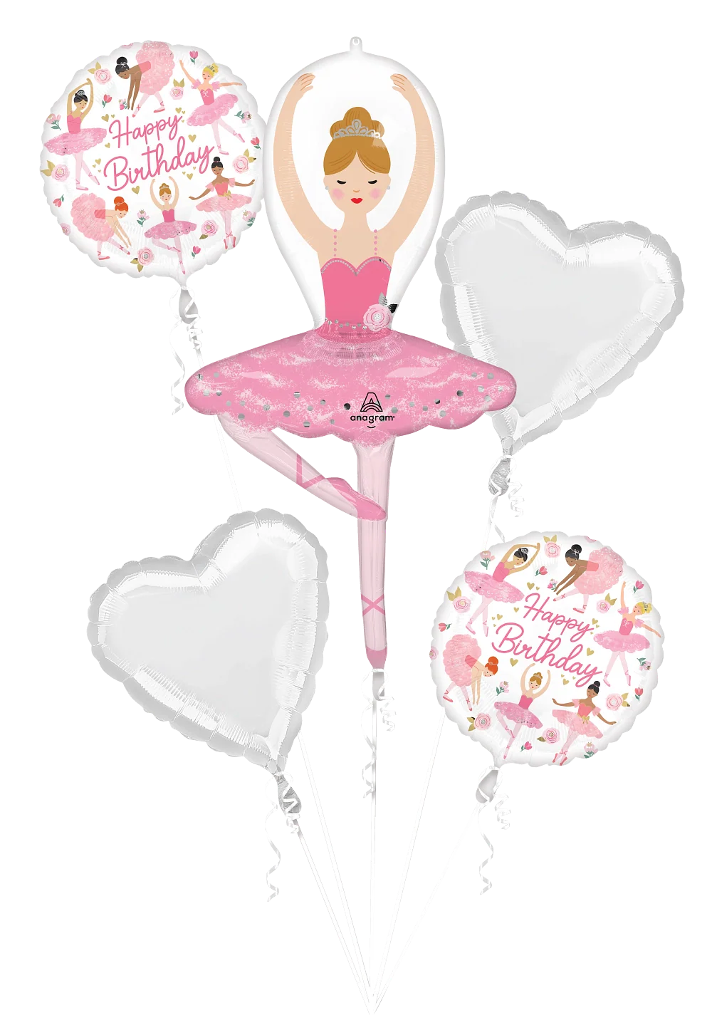 Bouquet Ballerina Girl Birthday Foil Balloon