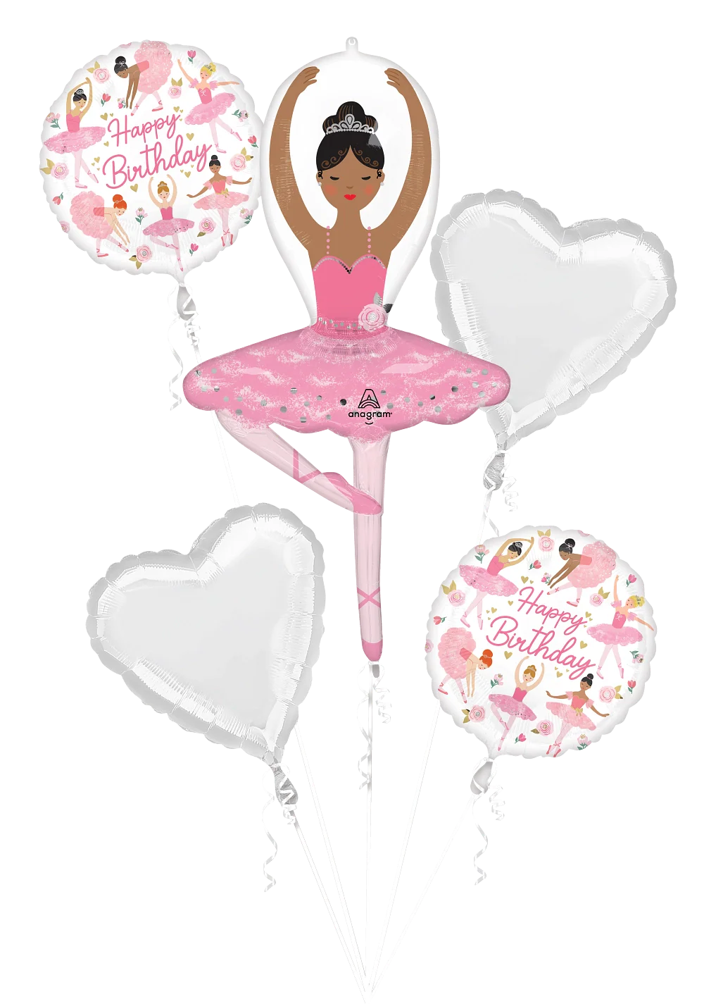 Bouquet Ballerina Girl Birthday Foil Balloon