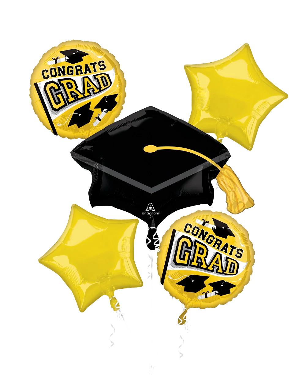 Bouquet Graduation School Colors Be True to Your School - Yellow Foil Balloon