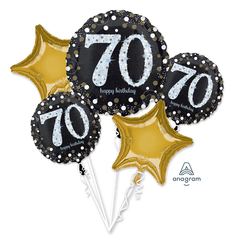 Bouquet Sparkling Birthday 70 Foil Balloon