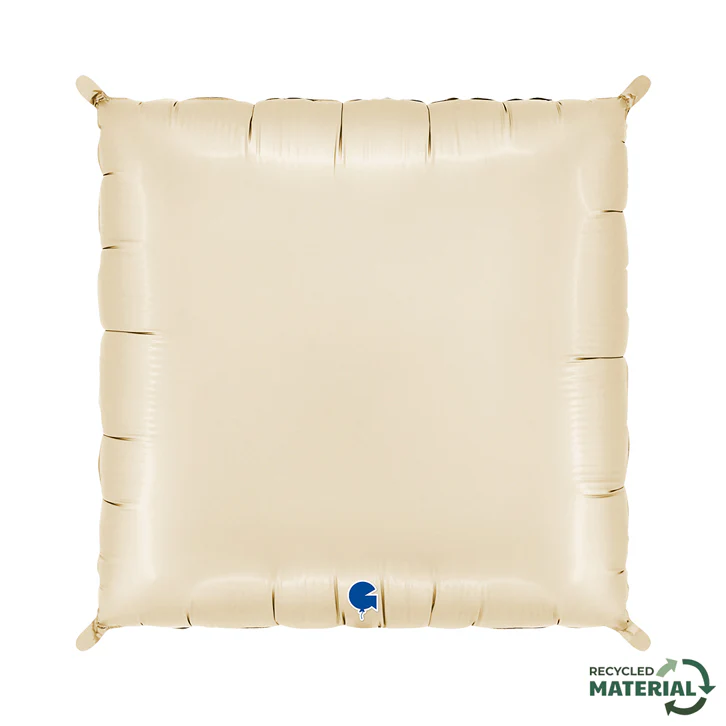 28" (24" Inflated) Deco Bicolor Squares Satin Cream & Chocolate Foil Balloon (2 Pack) - Image 3