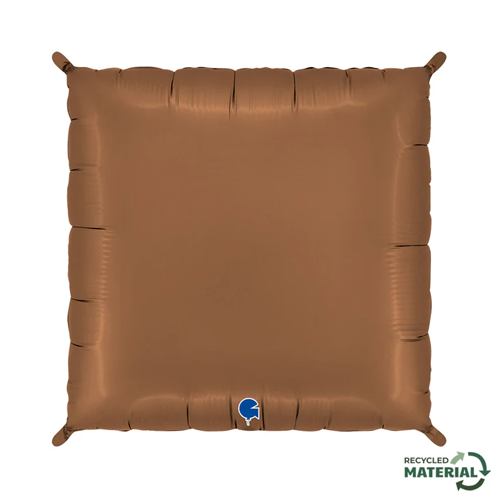 28" (24" Inflated) Deco Bicolor Squares Satin Cream & Chocolate Foil Balloon (2 Pack) - Image 4
