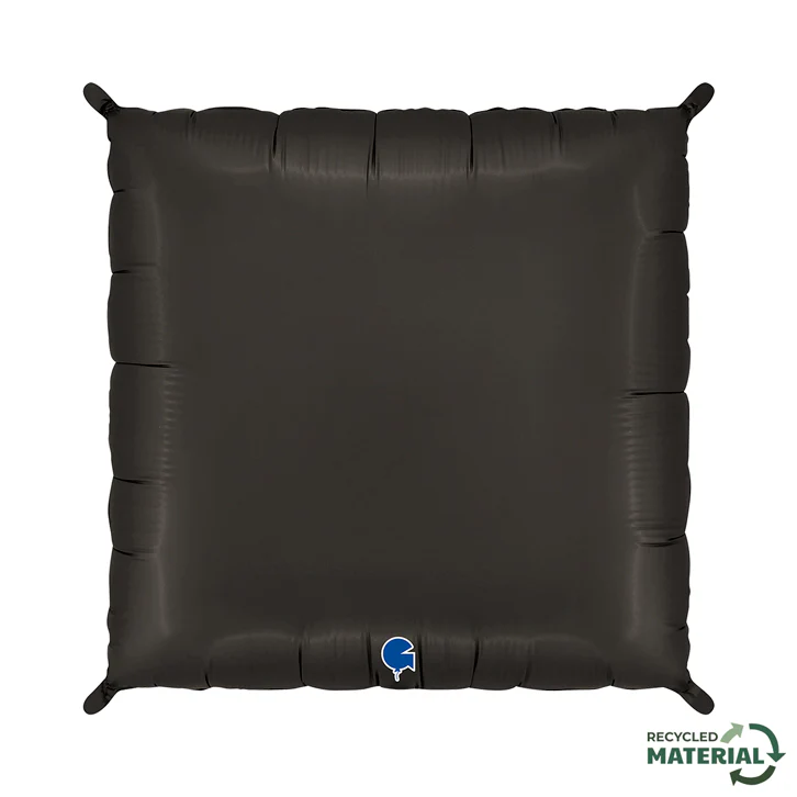28" (24" Inflated) Deco Bicolor Squares Satin Fumé Black & Platinum Champagne Foil Balloon (2 Pack) - Image 4