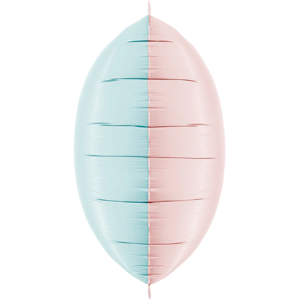 28" (24" Inflated) Deco Bicolor Squares Satin Pastel Blue & Pastel Pink Foil Balloon (2 Pack) - Image 2