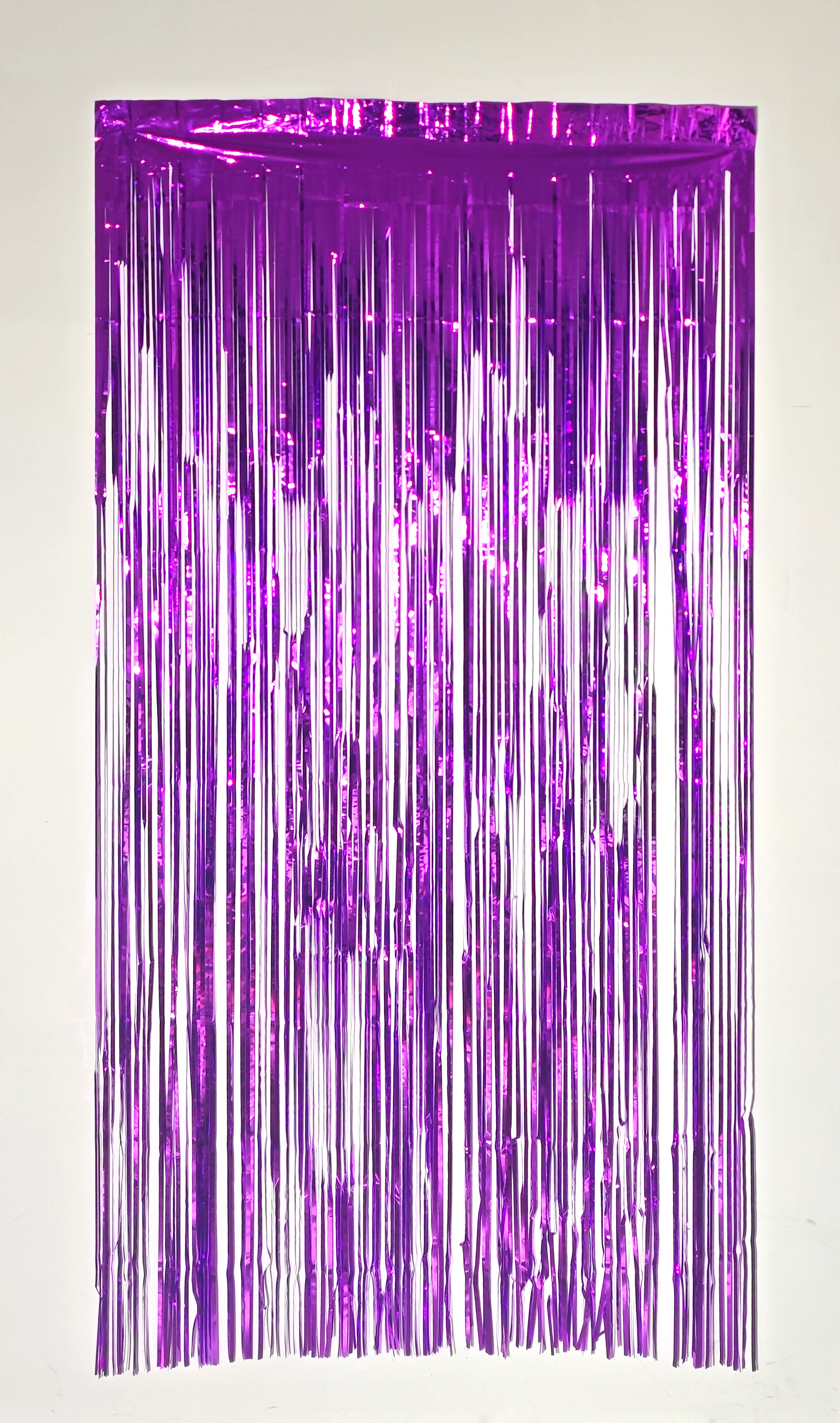 6.5 Feet x 3.25 Feet Foil Fringe Tinsel Curtain Backdrop MylarGram Purple