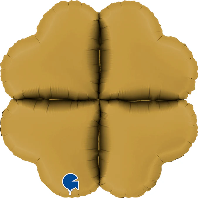 24" (32" Deflated) Standup Base Hearts Maxi Satin Gold Foil Balloon