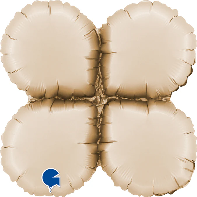 13" (17" Deflated) Standup Base Drops MiniSatin Cream Foil Balloon