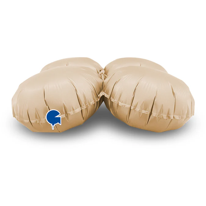 13" (17" Deflated) Standup Base Drops MiniSatin Cream Foil Balloon - Image 2
