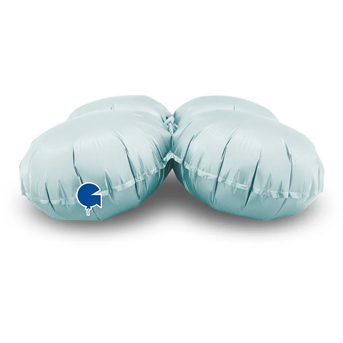 13" (17" Deflated) Standup Base Drops MiniSatin Pastel Blue Foil Balloon - Image 2