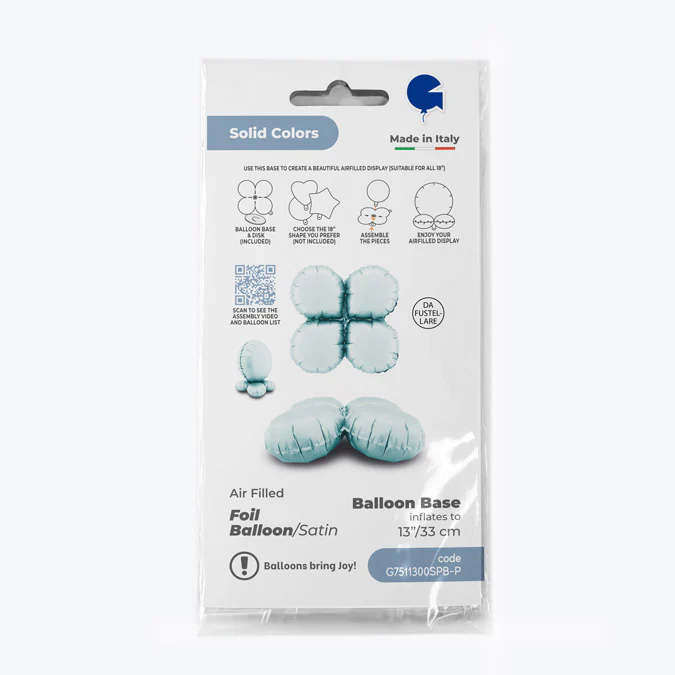 13" (17" Deflated) Standup Base Drops MiniSatin Pastel Blue Foil Balloon - Image 3