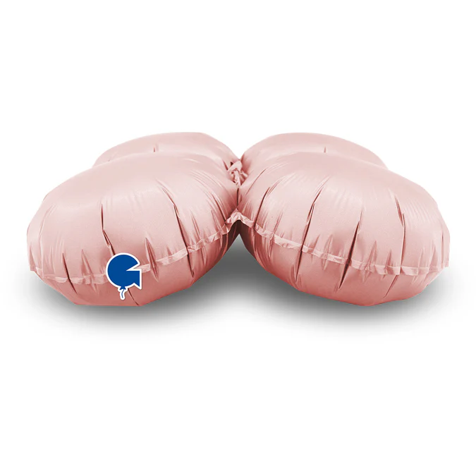 13" (17" Deflated) Standup Base Drops MiniSatin Pastel Pink Foil Balloon - Image 2