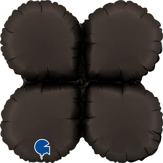 19" (26" Deflated) Standup Base Drops MediumSatin Fumé Black Foil Balloon