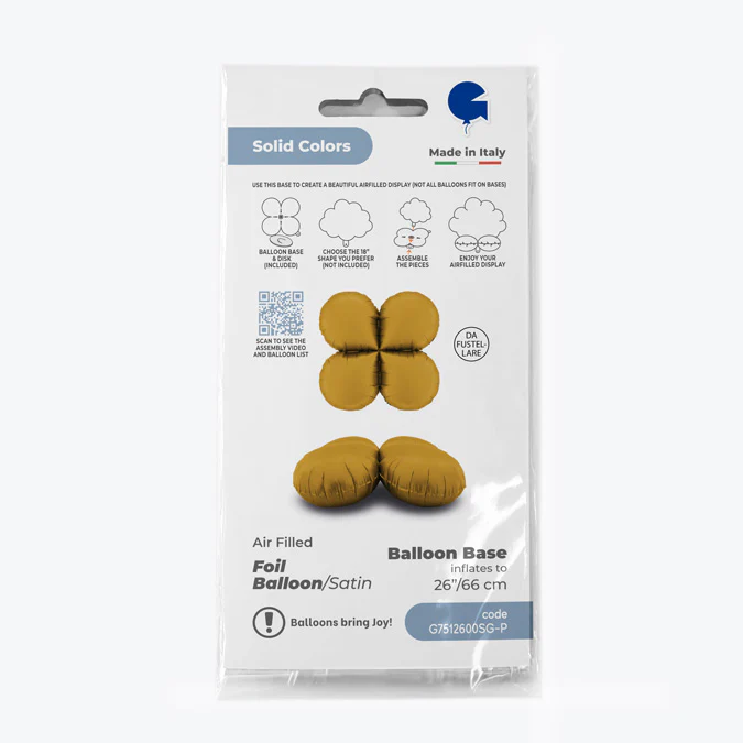 26" (36" Deflated) Standup Base Drops Maxi Satin Gold Foil Balloon - Image 3
