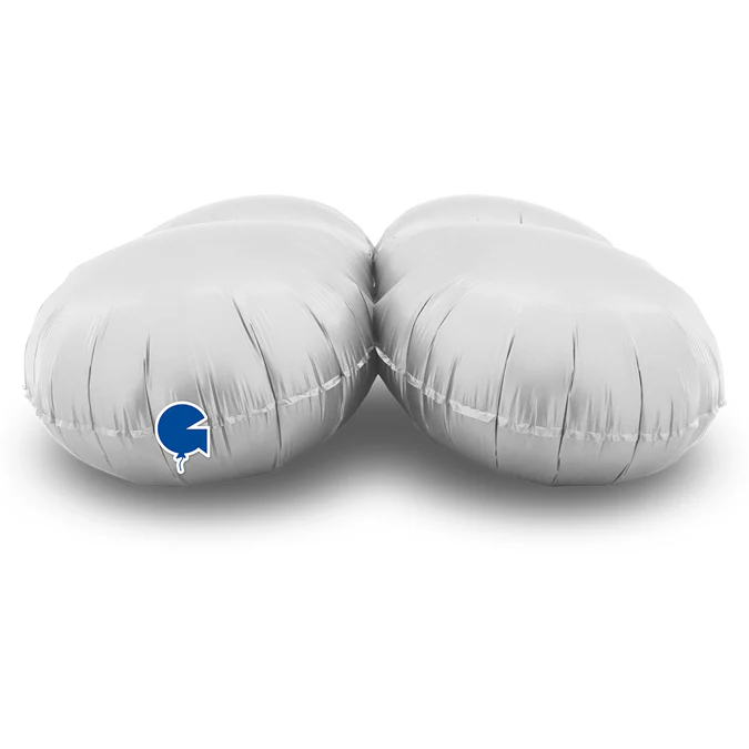 26" (36" Deflated) Standup Base Drops Maxi Satin White Foil Balloon - Image 2