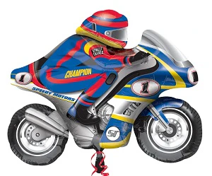 Jumbo Motorcycle Blue Balloon