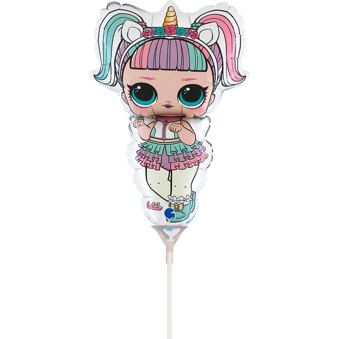 14" Airfill Only LOL Surprise Unicorn mini Foil Balloon (Sticks Sold Separately)