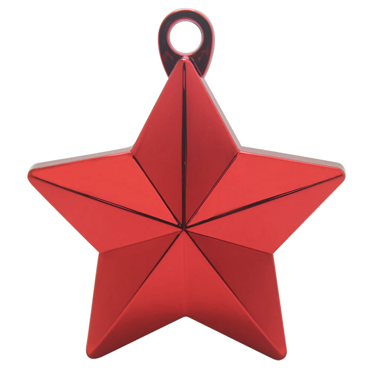 Metallic Star Balloon Weight-Red